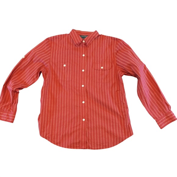 Lauren Ralph Lauren Tops - Ralph Lauren Sz L 10 12 Red Polka Dot Calico Vintage Country Blouse Shirt Top